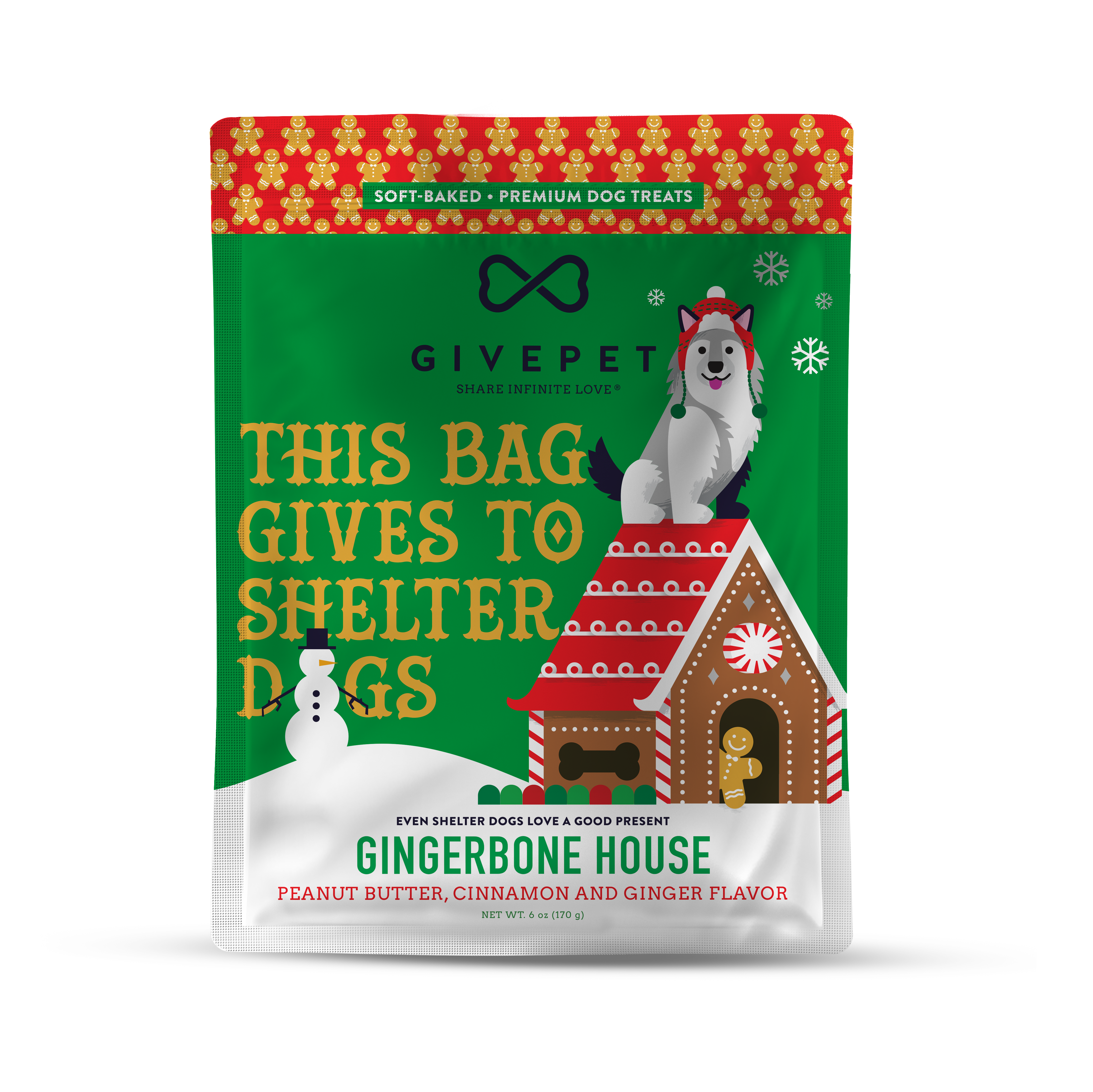 Gingerbone House Soft-Baked Dog Treats, 6oz Bag – GivePet