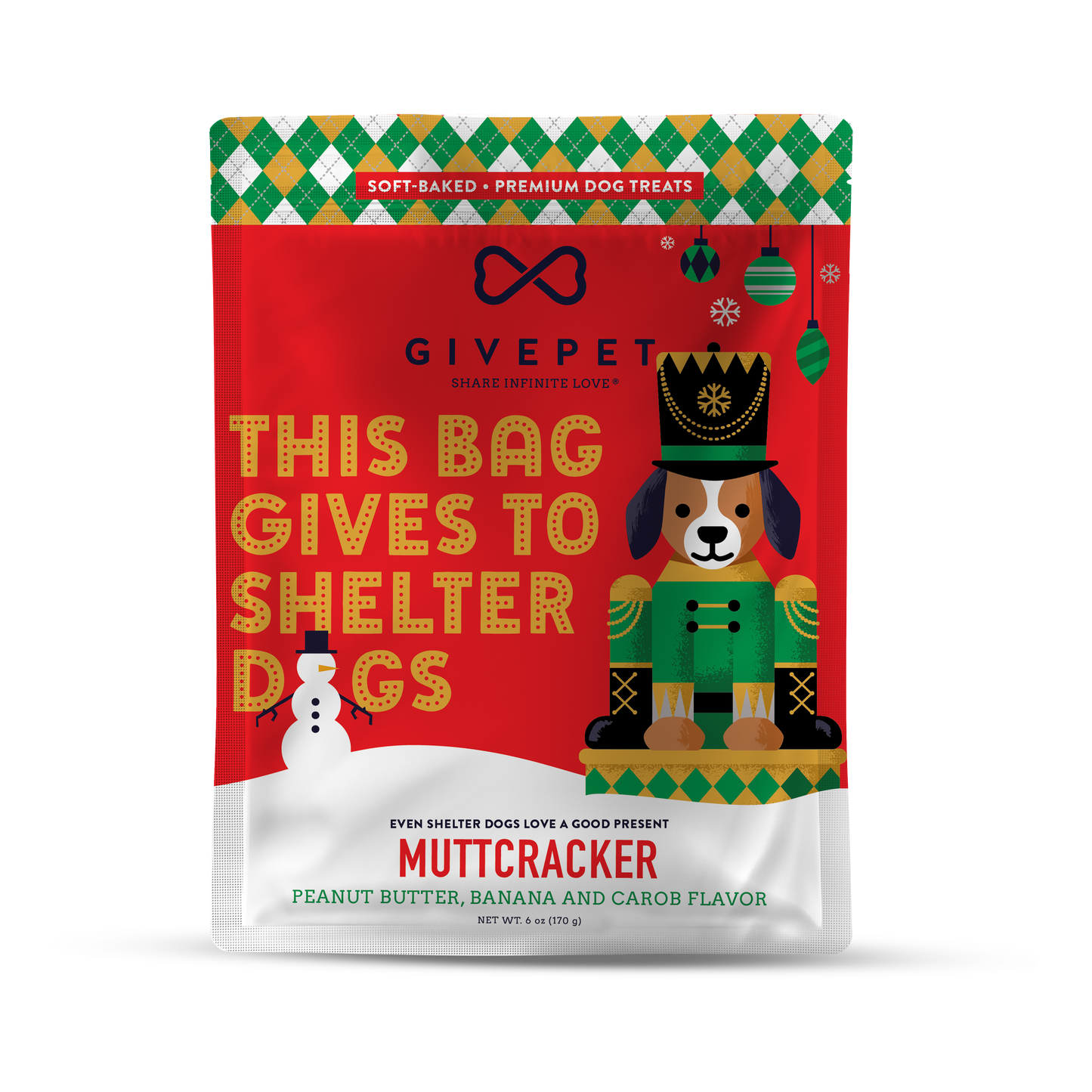 Muttcracker Soft-Baked Dog Treats, 6oz Bag