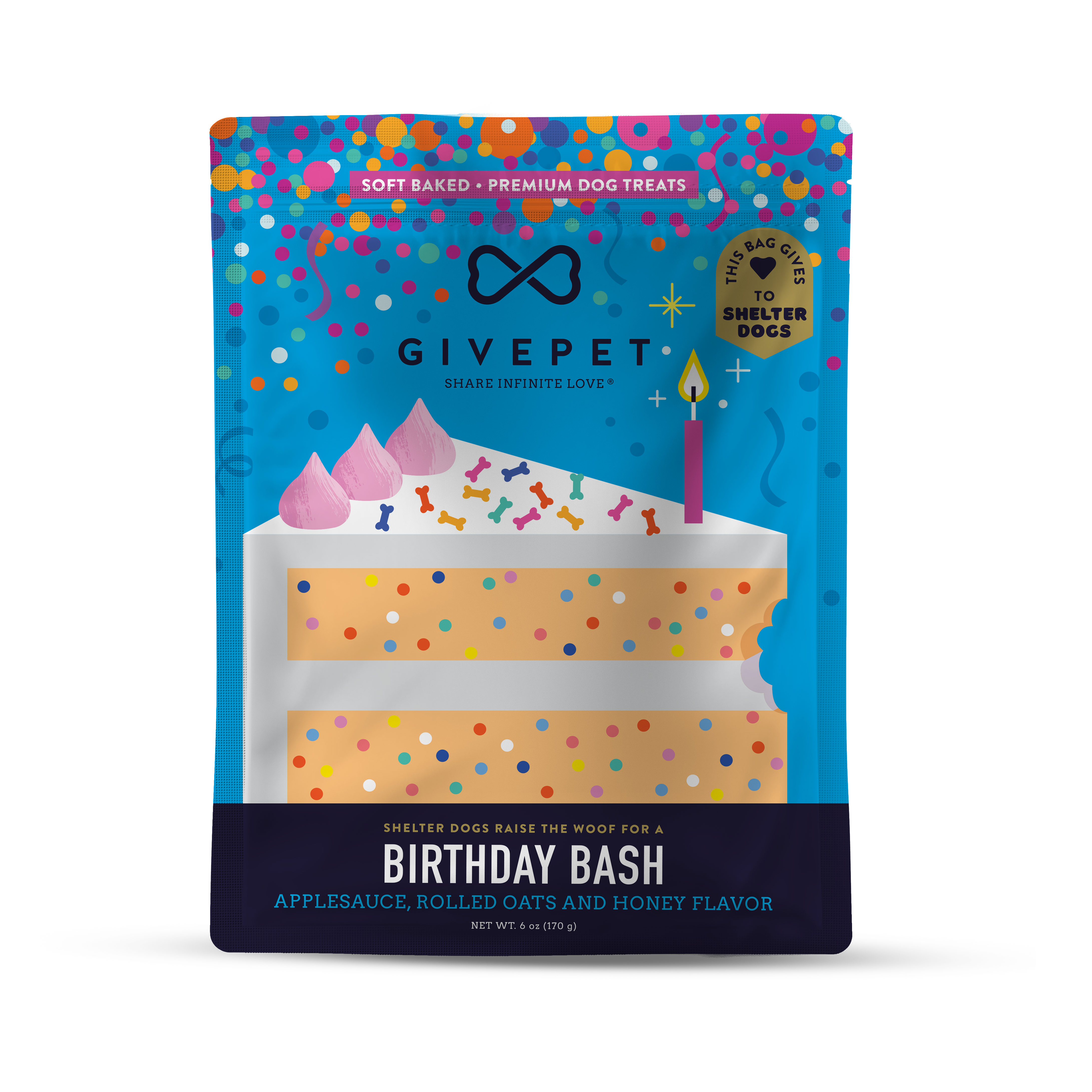 Birthday Bash Soft-Baked Dog Treats, 6oz Bag – GivePet