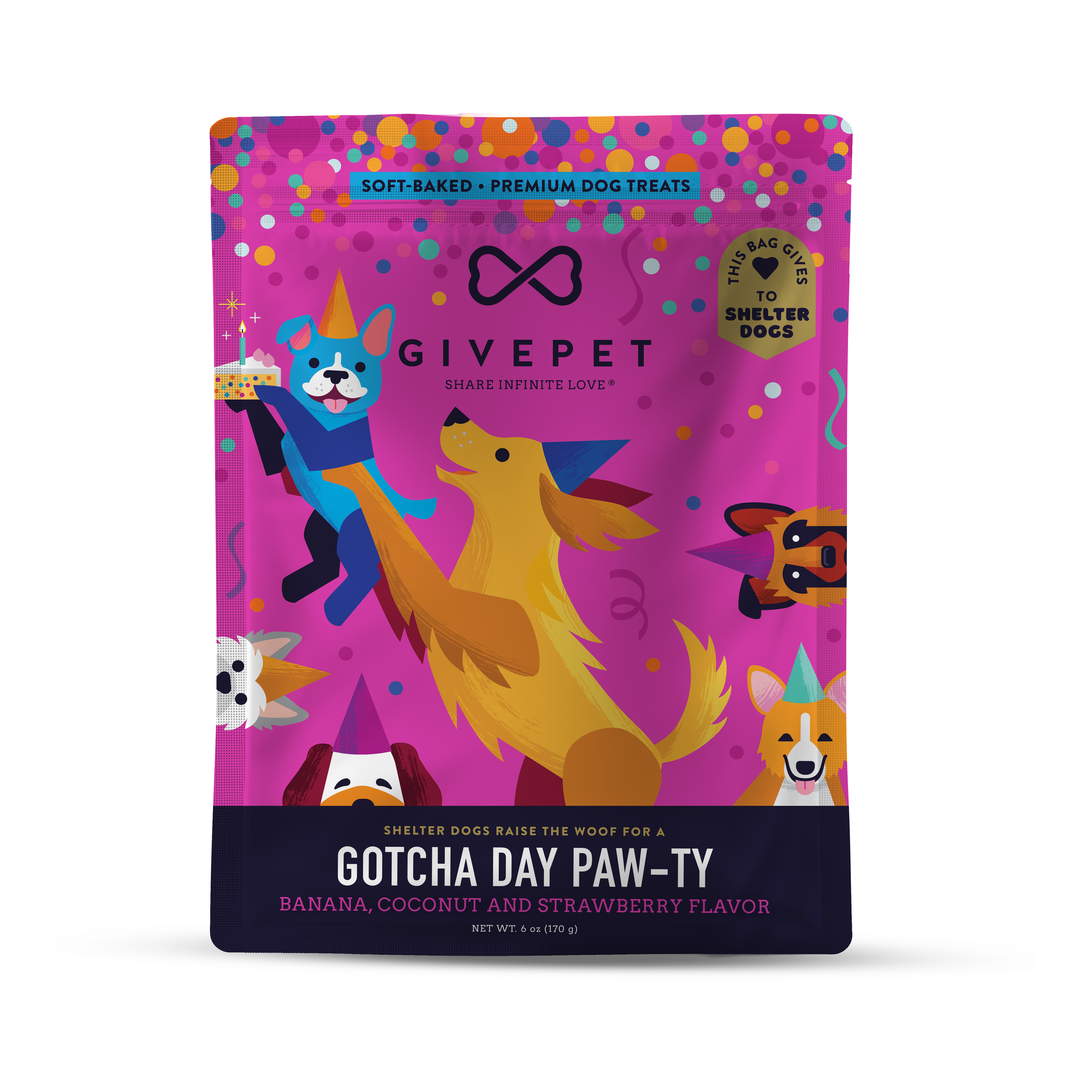 QYマステ11月新作Relax day PET Gotcha Day Paw-ty Soft-Baked Dog Treats, 6oz Bag – GivePet