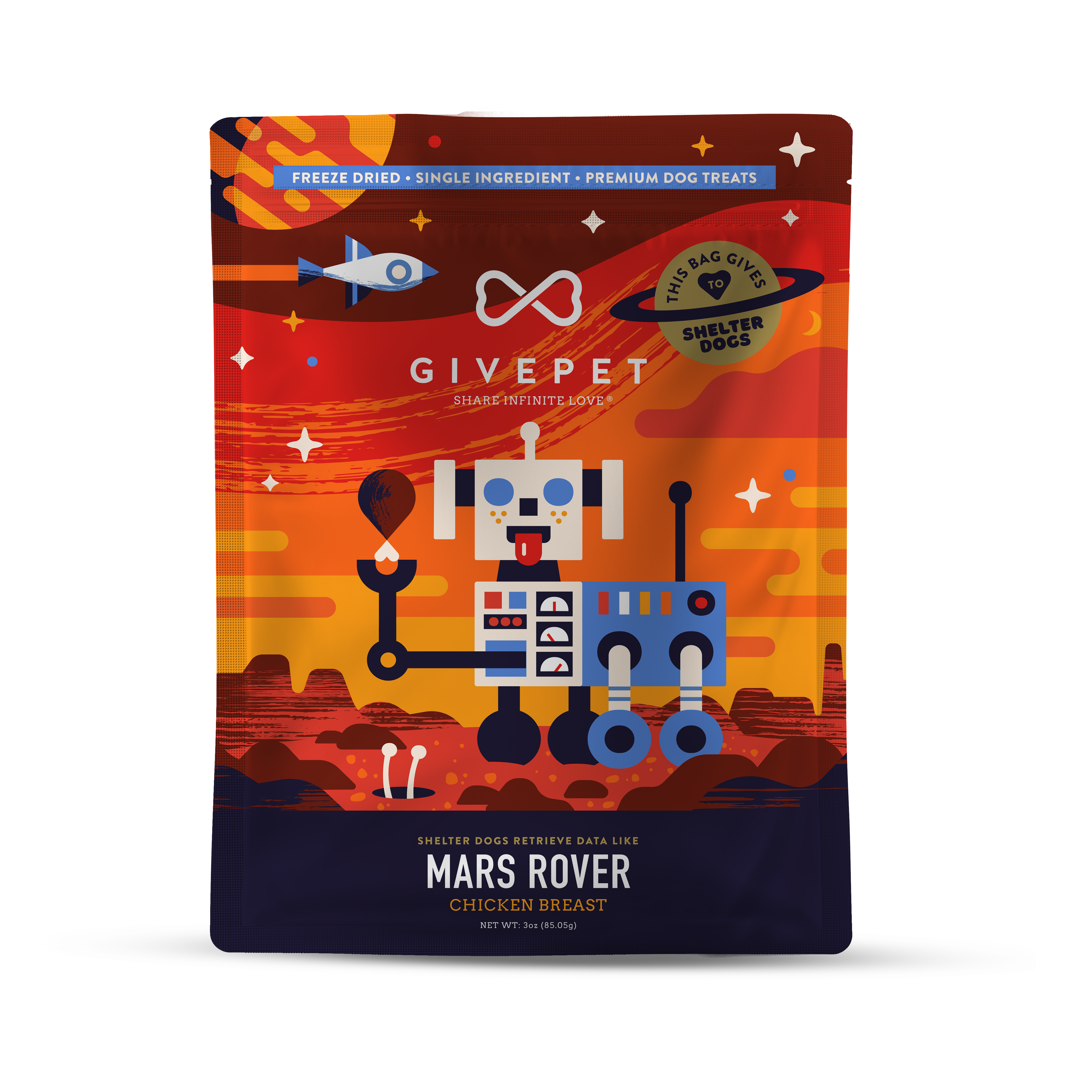 Mars Rover Freeze-Dried Dog Treats, 3oz Bag – GivePet