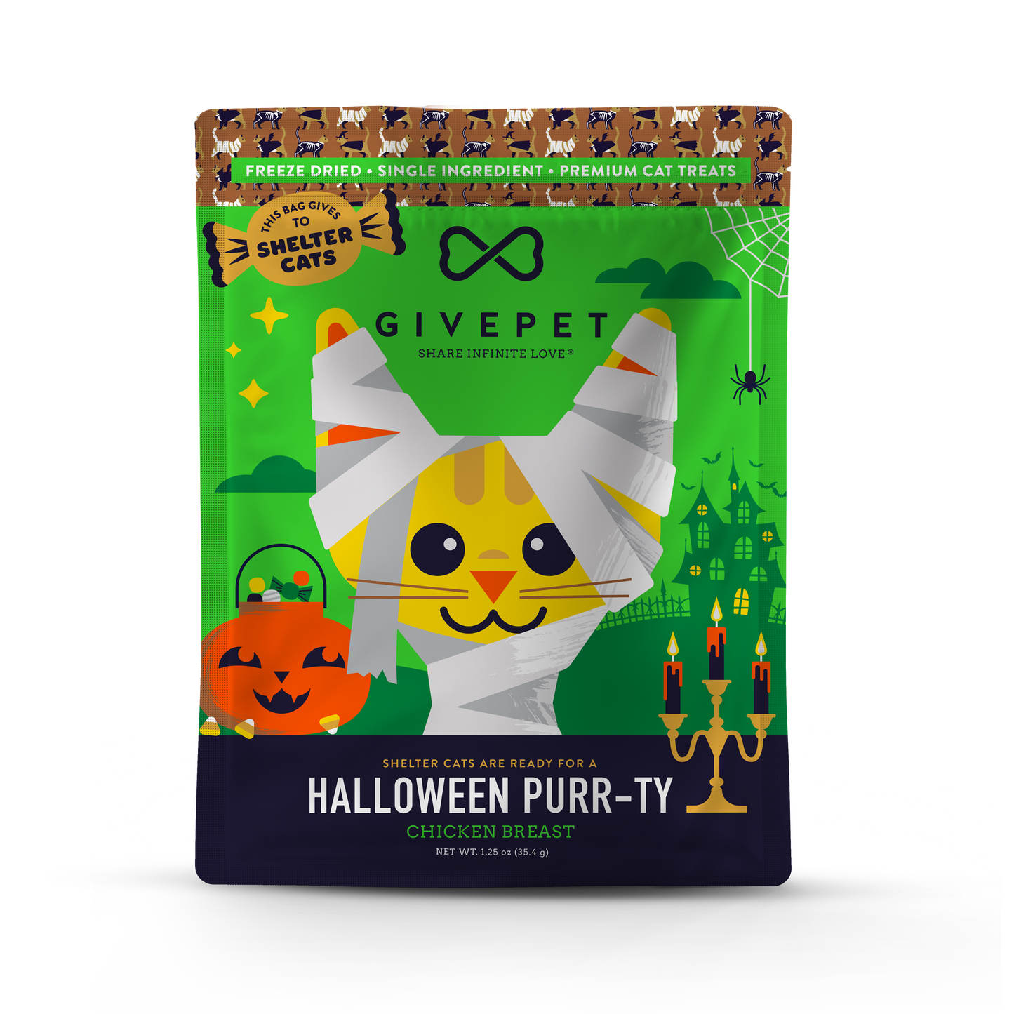 Halloween Purr-ty Freeze-Dried Cat Treats, 1.25oz Bag
