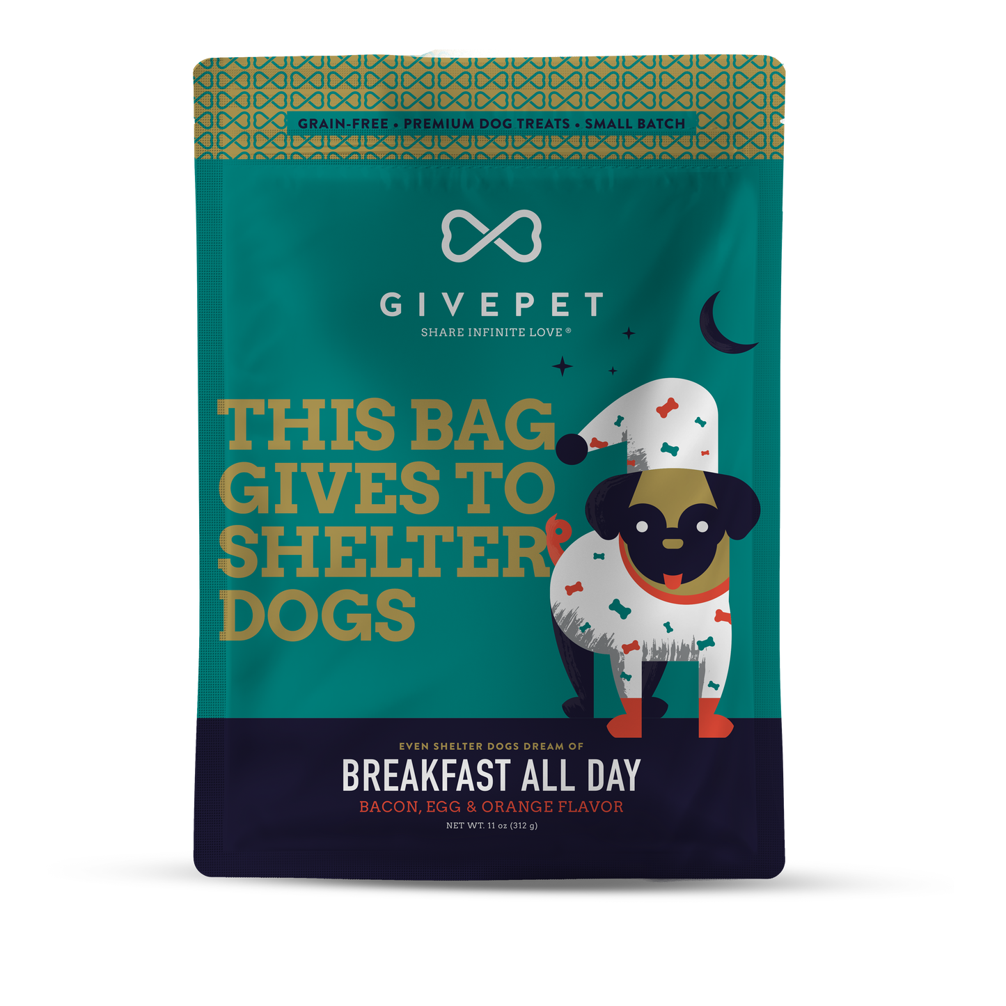 Breakfast All Day Baked Dog Biscuits, 11oz Bag