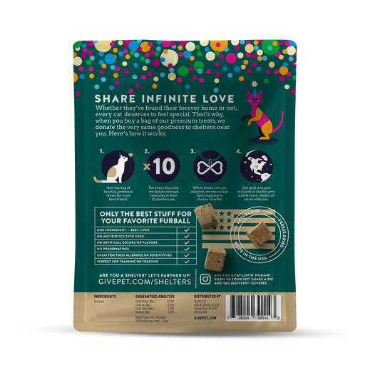 Birthday Purr-resent Freeze-Dried Cat Treats 1.25oz Bag