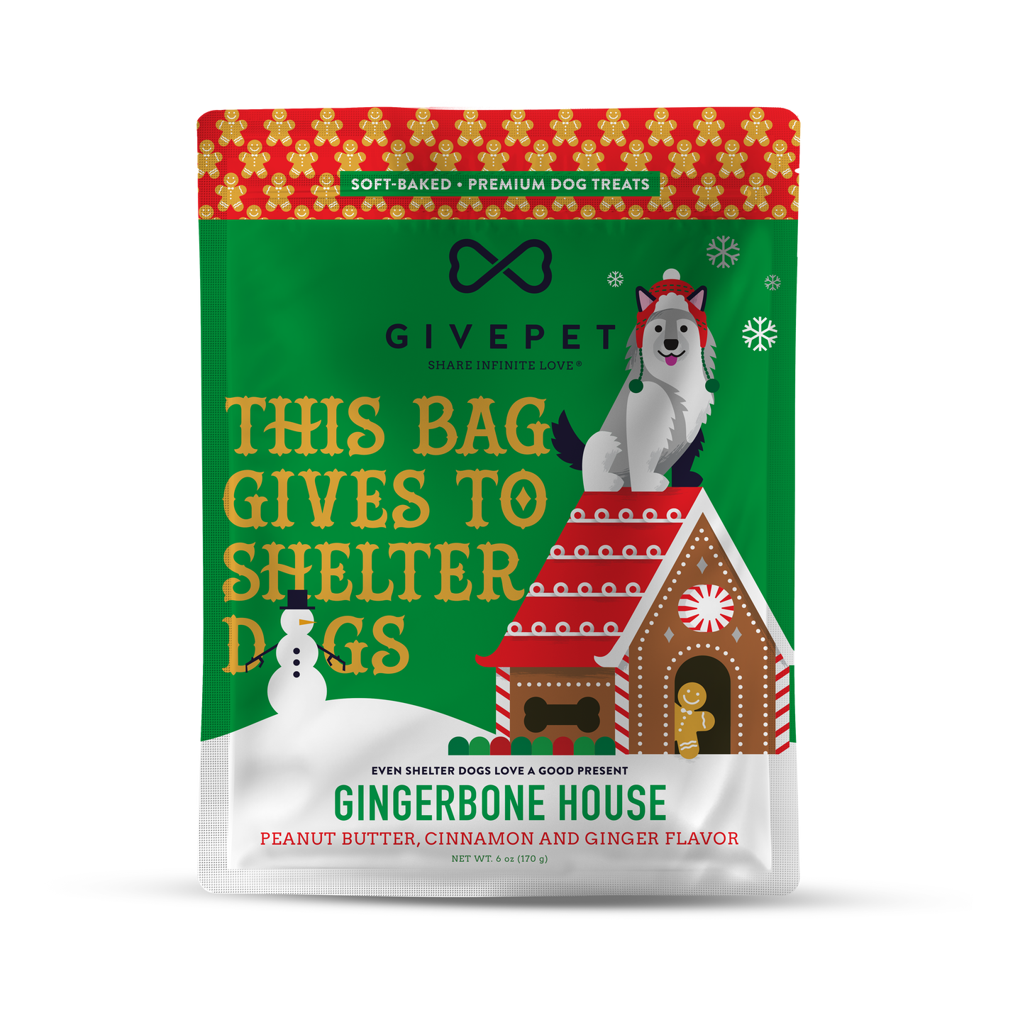 Gingerbone House Soft-Baked Dog Treats, 6oz Bag