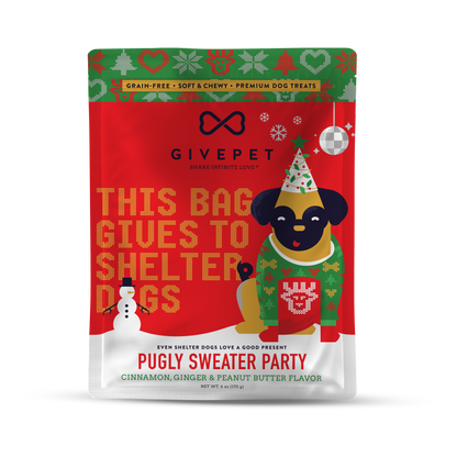 Pugly Sweater Party Soft and Chewy Training Dog Treats, 6oz Bag