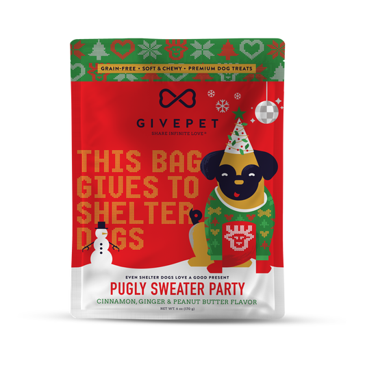 Pugly Sweater Party Soft and Chewy Training Dog Treats, 6oz Bag