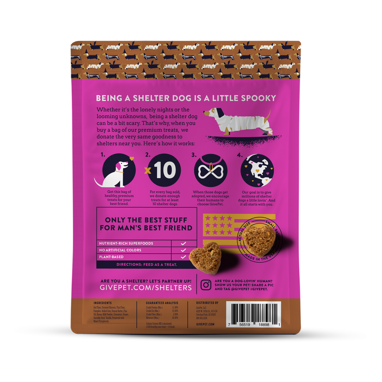 Howl-O-Ween, Soft-Baked Dog Treats, 6oz Bag