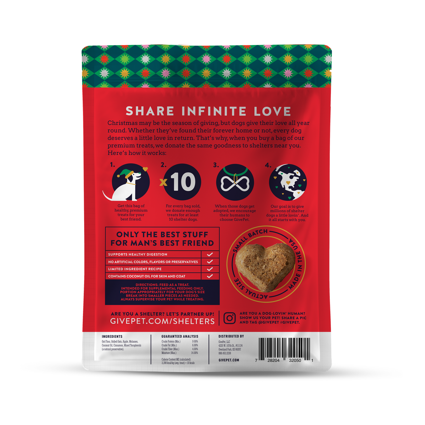 Santa's Woofshop Baked Dog Biscuits, 6oz Bag