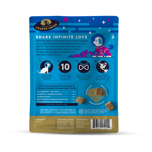 Space Cowboy Freeze-Dried Dog Treats, 3oz Bag