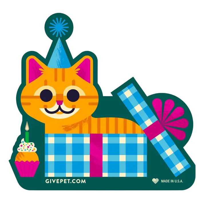 Birthday Cat Sticker