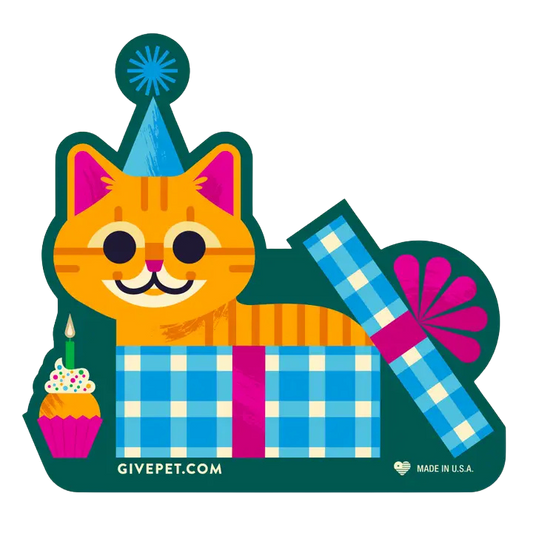 Birthday Cat Sticker