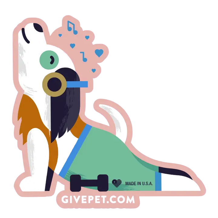 Upward Dog Sticker