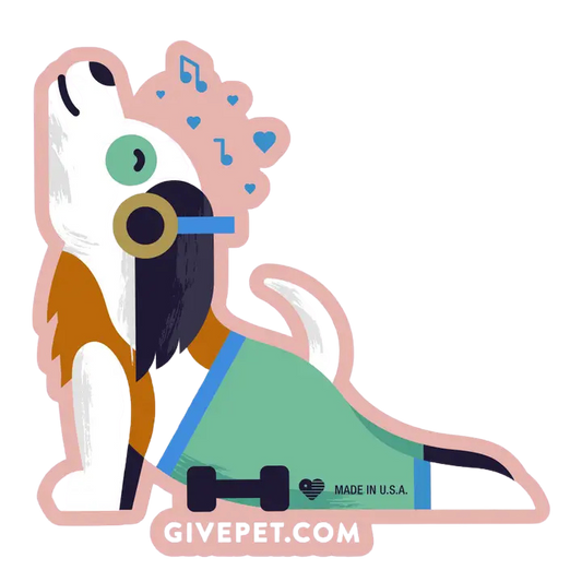 Upward Dog Sticker